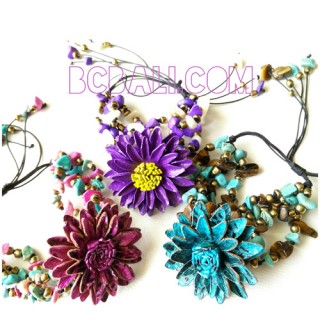 women leather jewelry bracelets flowers 3 color